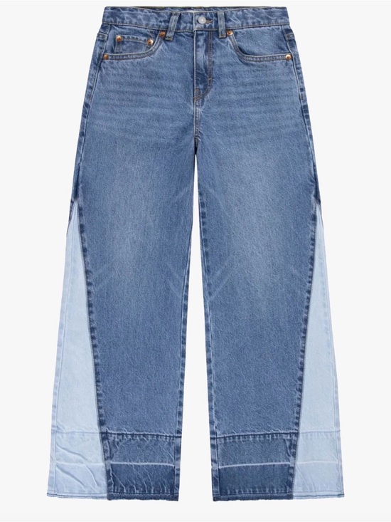 Levi's Other - Levi's High Rise Baggy Two-Tone Blue Wide-Leg Jeans - Girls 12